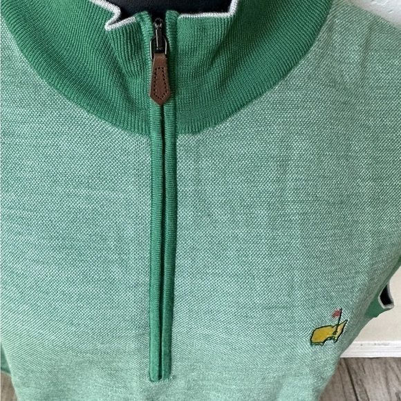 Men Augusta National Clubhouse Quarter Zip Up Made In Italy Masters wool vest M - Picture 6 of 9